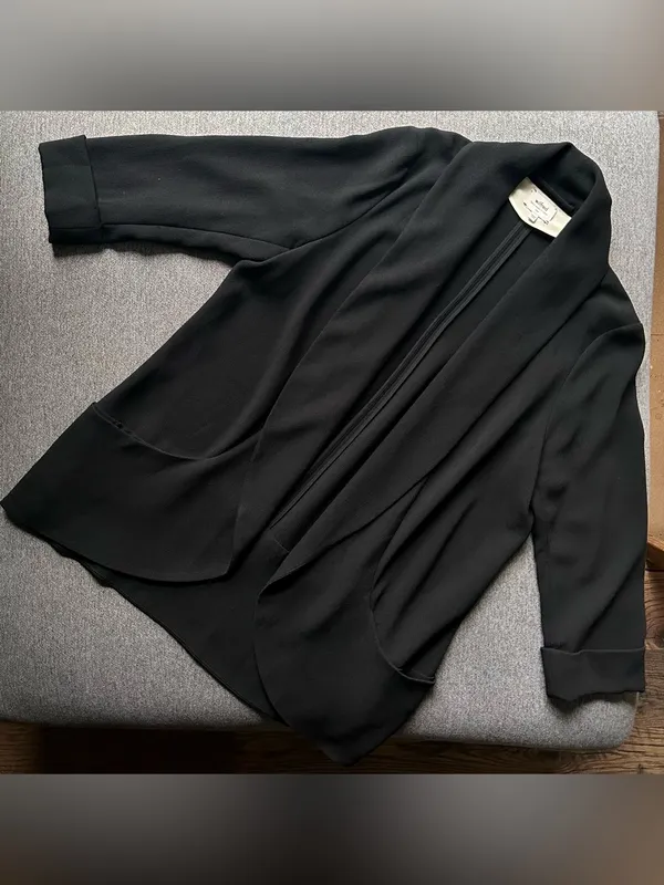 Aritzia Wilfred Chevalier Jacket Blazer Crepe 3/4 Sleeve Black Size 10 - Image 2