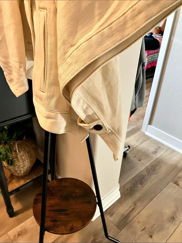 PILCRO The Weston Denim Cape boyfriend from Anthropology cream XS cotton - Image 6