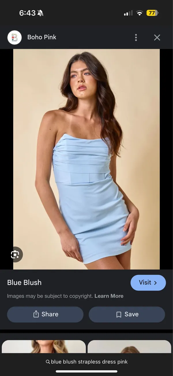 Blue Blush Pink strapless dress - Image 2