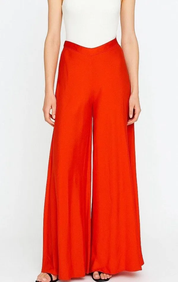 Wayne 100% silk straight leg trousers NEW - Image 2