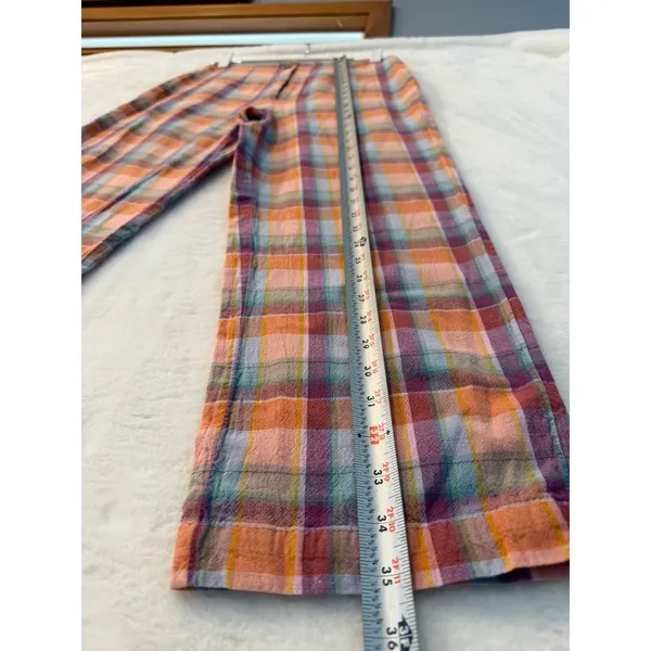 Billabong x The Salty Blonde Womens 26 Plaid High Waisted Straight Leg Pants - Image 2