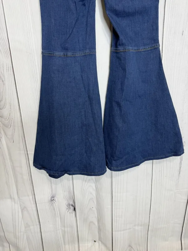 We The Free People Blue Jeans Sz 27x29 Flare Leg Bell Bottom Side Zip High Rise - Image 6
