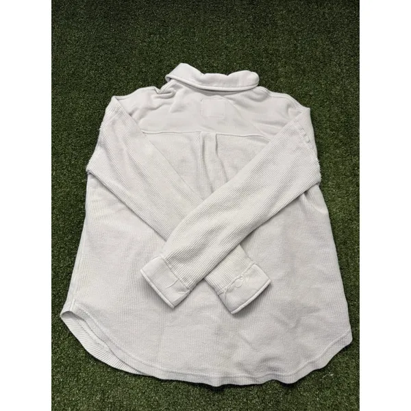 Altar'd State Shacket Corduroy Top Small Oversized Snap Pockets Ivory Cream - Image 5