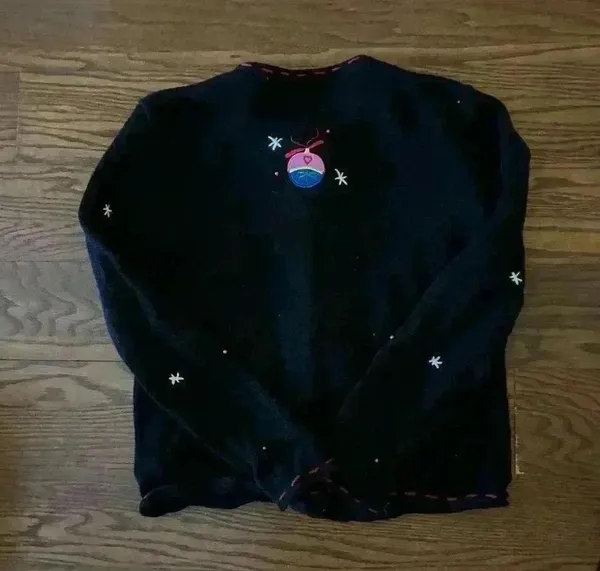 Vintage PAPPAGALLO CHRISTMAS SWEATER Embroidered Ornaments Bright Size Small - Image 11