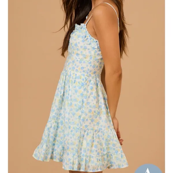 NEW Altar’d State Blue Floral Mini Dress Size Medium NWT - Image 3