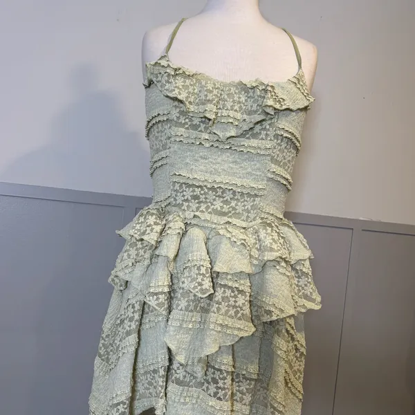 Cider Lace Ruffle Detail Asymmetric Mini Dress - Image 15
