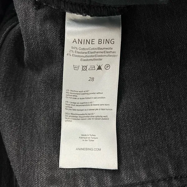 Anine Bing Tatum Black High Rise Skinny Jeans‎ Size 28 - Image 7