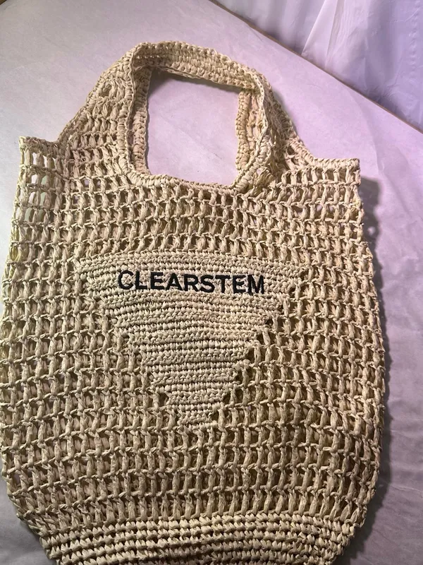 Woven Straw Tote Bag in Natural - Image 2