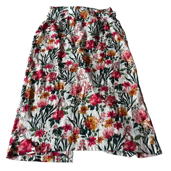 J Crew Cotton Voile Sarong Skirt Floral Cover Up Beach Small - Image 3