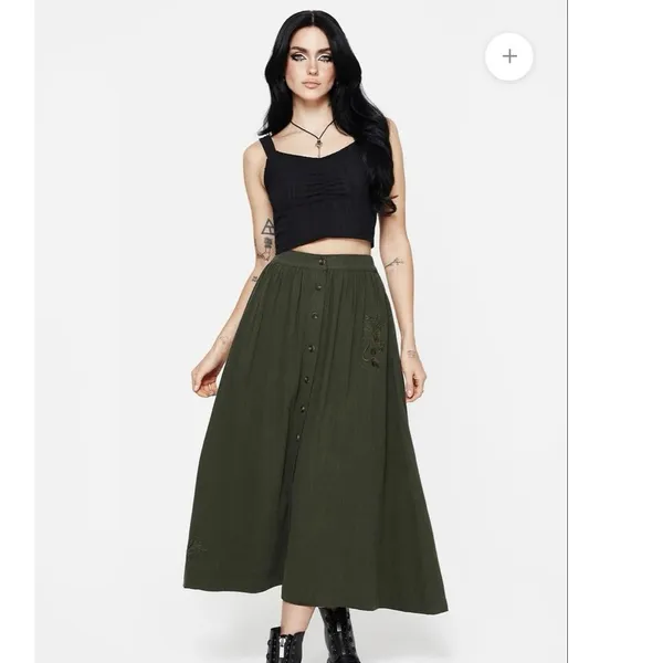 Disturbia Foliate Embroidered Midaxi Skirt Size 12 - Image 7