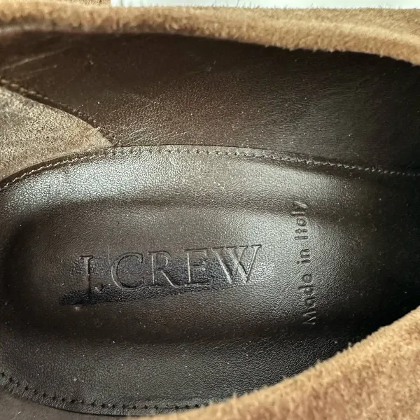 J. Crew size 9.5 heeled booties brown suede leather made in‎ italy 28668 - Image 10