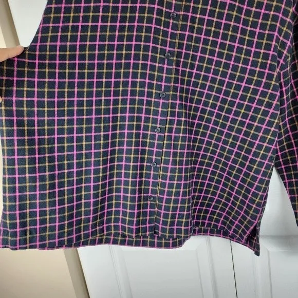 Madewell Plaid Flannel Boxy Shirt Crop Top Size M - Image 10
