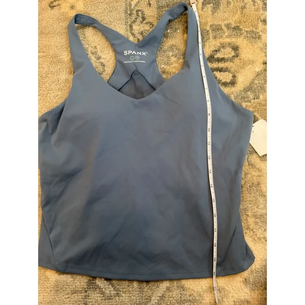 Spanx Better Base Active V-Neck Shelf Tank Blue Sz Large NWT $80 - Image 6