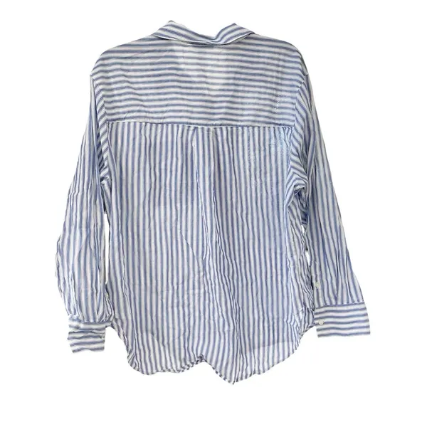 a.n.a Button-Up Blouse Striped Medium Long Sleeve - Image 3