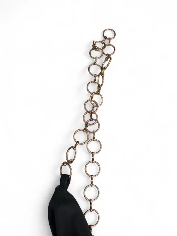 Princess Polly Black Cowl Bodysuit with Gold Chain Detail Size 8 - Image 3