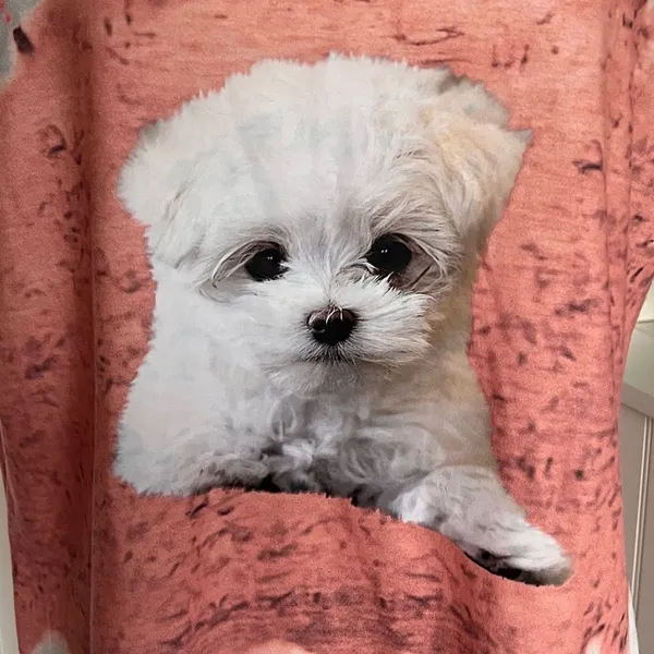 Tie-Dye Puppy Short Sleeve Tee – Coral - Image 2