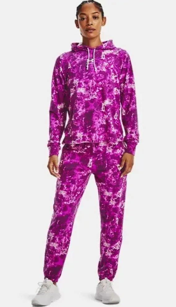 NWT Women's Under Armour Rival Terry Printed Joggers Pant XL - Image 4