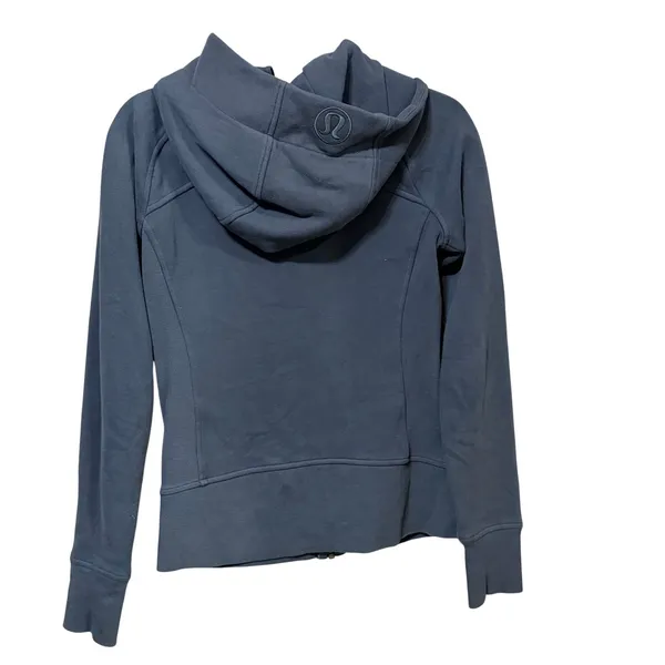 Lululemon Scuba Full Zip Hoodie Dark Blue LW4AWMS Womens Size 4 Sweatshirt - Image 2