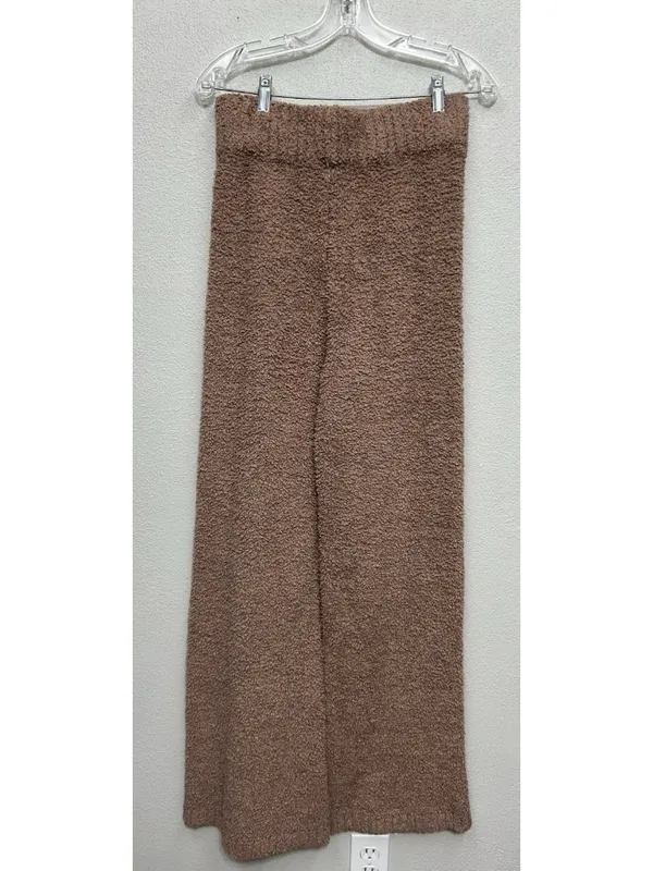 Skims Cozy Collection Pants S/M Small Medium Brown Teddy Knit Straight Leg - Image 2