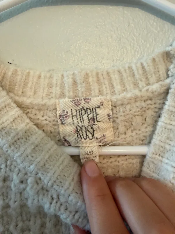 Hippie Rose Cream Sweater Top - Image 2