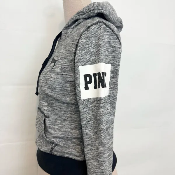 Victoria’s Secret PINK heathered gray hoodie sweatshirt size XS - Image 2
