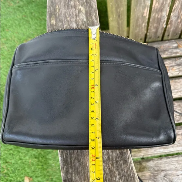 VINTAGE COACH Black Genuine Leather Zipper Satchel Bag Coach 0217-025 RARE V‎ - Image 7