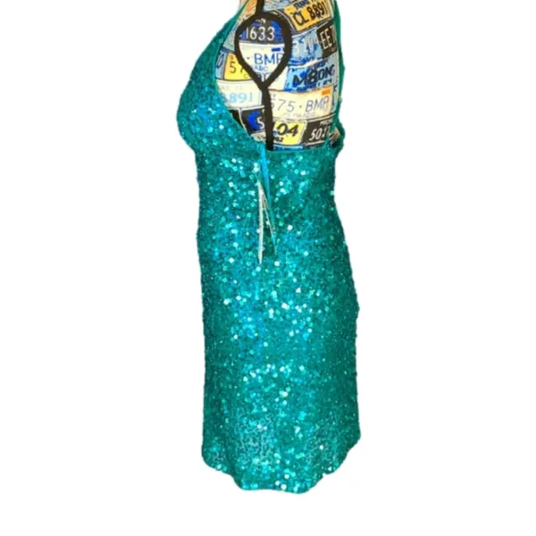 Scala teal sequin dress size 8 - Image 4