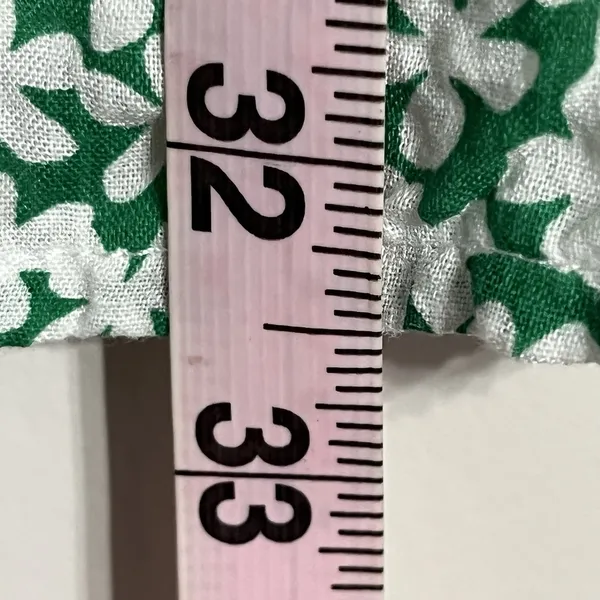 Le Lis Floral Print Tie-Front‎ Mini Dress Green & White Women's Size Large - Image 6