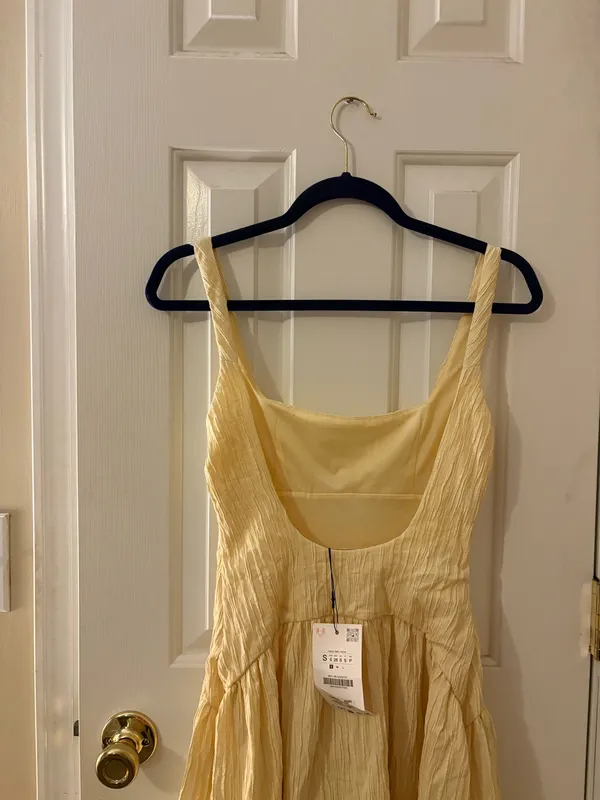 ZARA Textured Midi Dress Small - Image 3