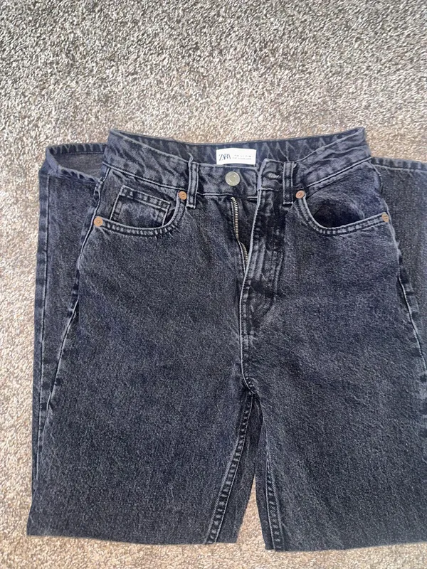 ZARA Black Jeans High-Rise Straight - Image 4