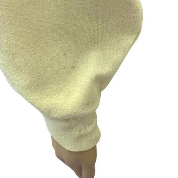 Vintage Reebok Mock Neck Pale Yellow Embroidered Horseshoe Logo Sweatshirt Large - Image 13