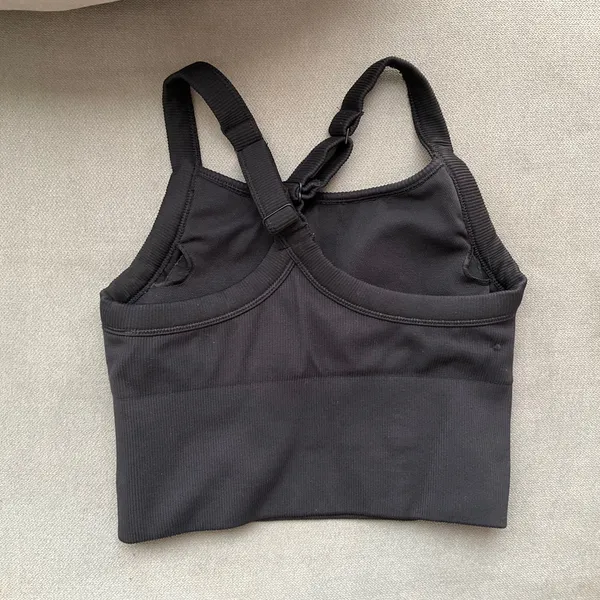 Alo Yoga Seamless Ribbed Favorite Bra Tank Black XXS - Image 5