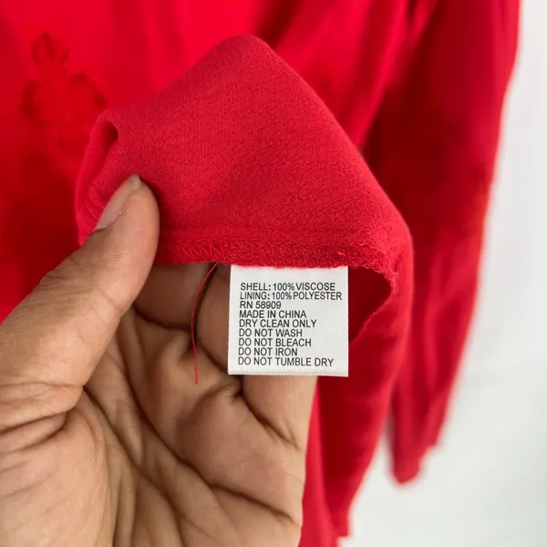 Gianni Bini Mini Dress Womens XS Red Viscose Lace Cutout Detail Keyhole Back‎ - Image 8