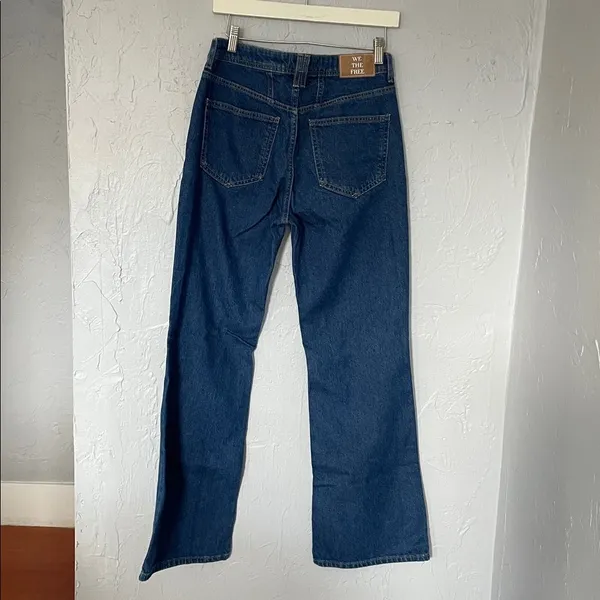 Free People We the Free Blue Flare Women's Jeans Minimalist Boho Work Waist 27” - Image 5