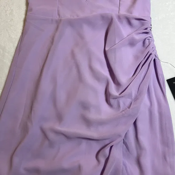 NEW Lulus Glamorous Disposition Lavender Ruched Maxi Dress Size M Bridesmaid - Image 8