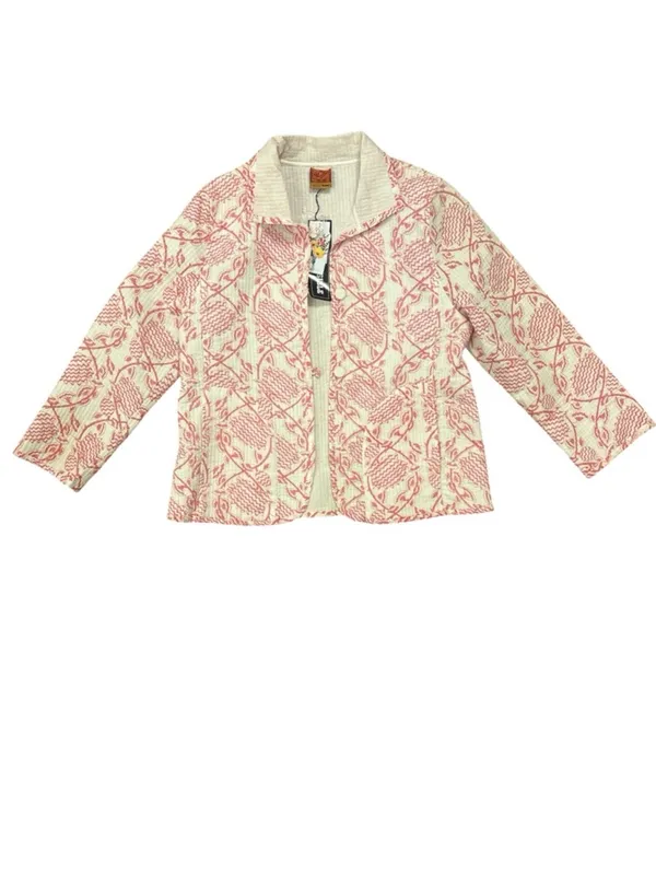 NWT ANU by Natural Reversible Pink Poppy Jacket 100% Cotton Block Print Boho |L - Image 7