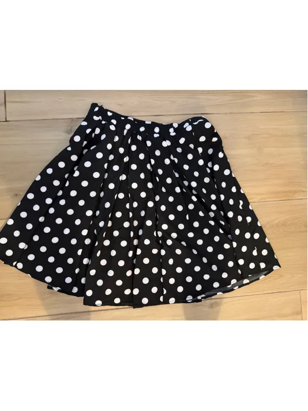 New Pleated Vintage Skirt Polka dot A-line Midi Elastic Zipper 33” 2X - Image 2