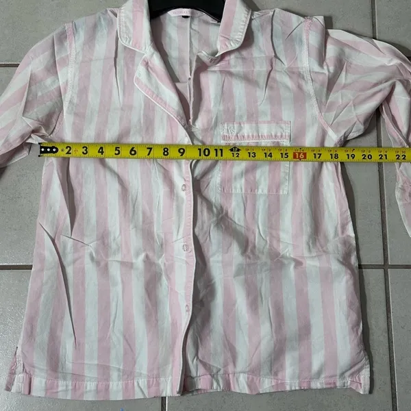 Victoria’s secret Women stripe pink/white pajama shirt top size‎ XS - Image 6