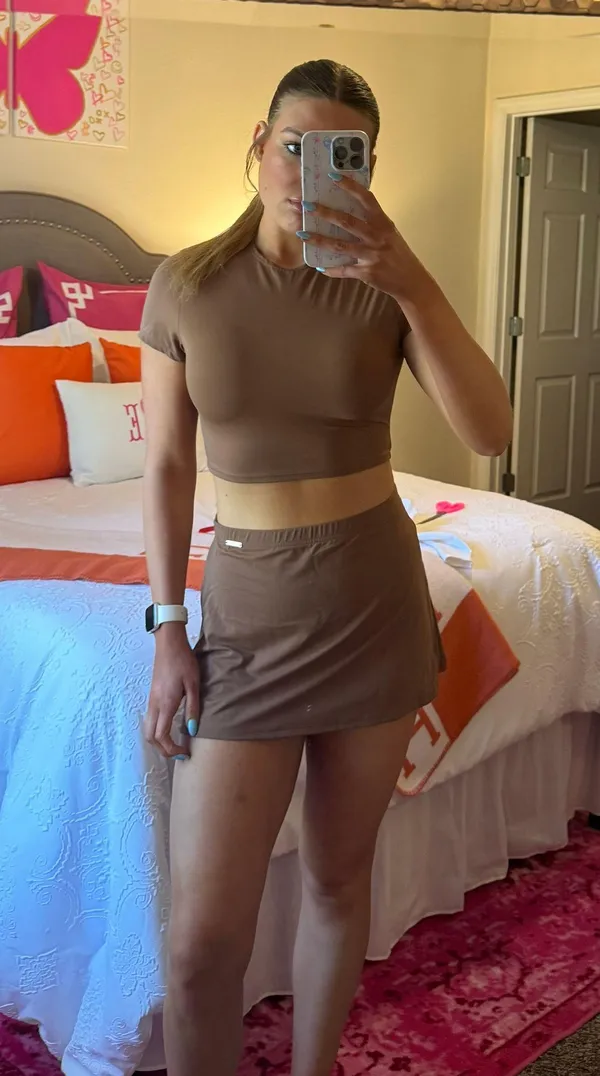 These Three Boutique Brown Athletic Skirt Set - Image 2