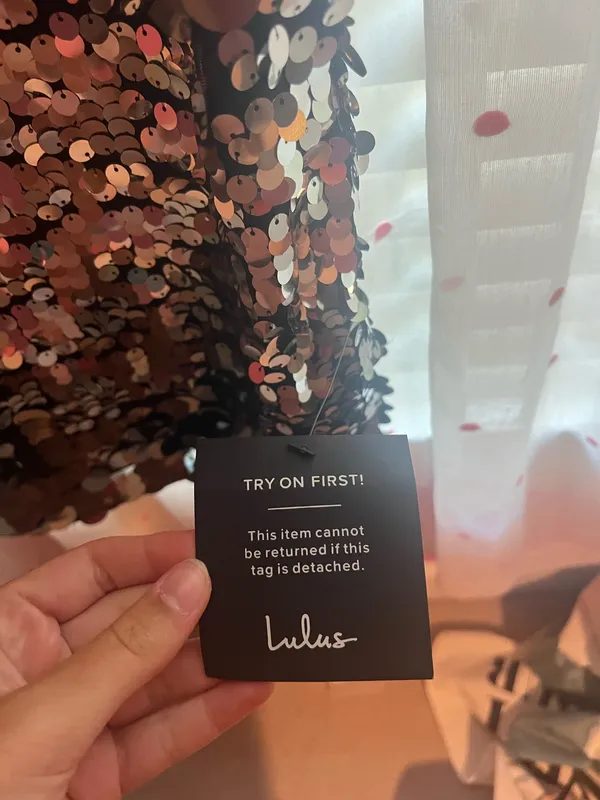 Lulus Dress Mini Black Sequin - Image 4