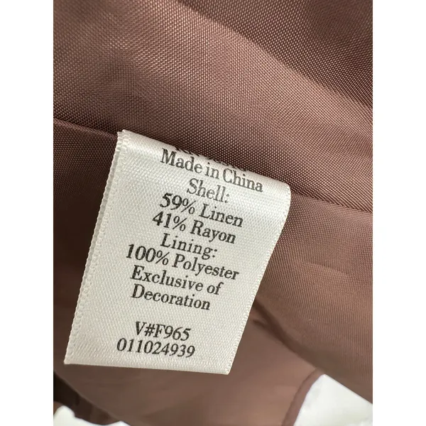 Coldwater Creek‎ Brown Linen Blend Maxi Skirt Size L Stitch Detail Hem AN18 - Image 8