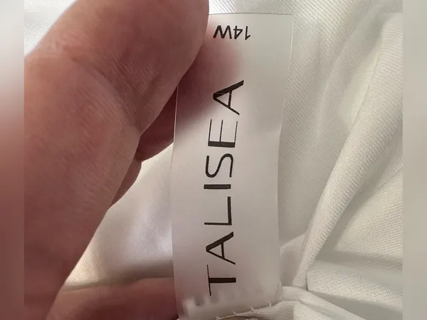 Talisea Wedding Plus Size 14W Formal Bridal Long Sleeve Lace Chiffon Maxi Dress - Image 10