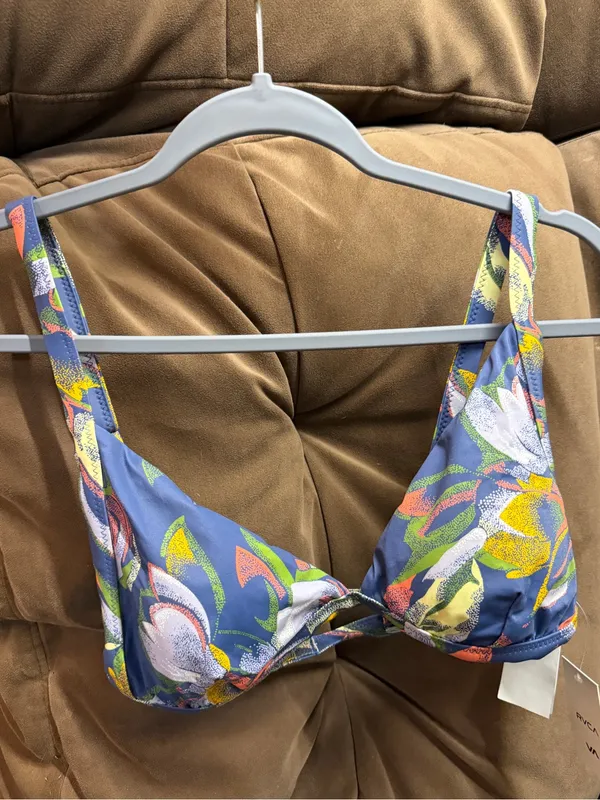RVCA $105 Blue Floral Pixie Bikini Set New Size‎ Large - Image 3