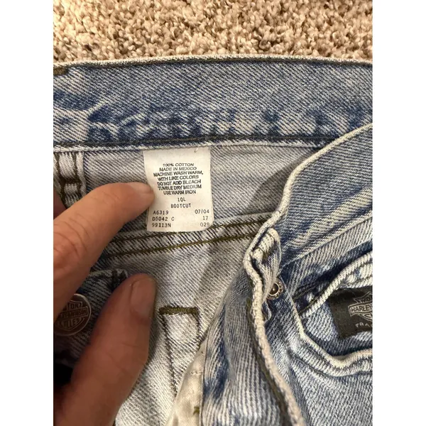 Harley Davidson Faded Glory Jeans Womens 10L Bootcut 100% Cotton Blue Denim - Image 3