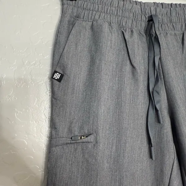 Jaanuu Jace Skinny 7-Pocket Scrub Jogger, Heather Grey, XS - Image 3