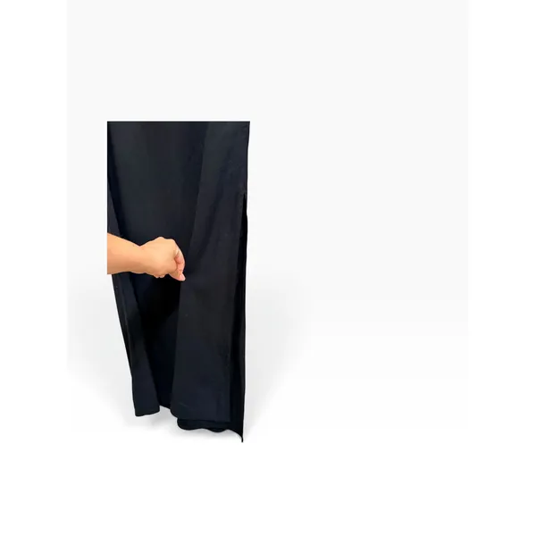 Gap Linen Blend Black Maxi Skirt Side Slit Summer Basic M - Image 3
