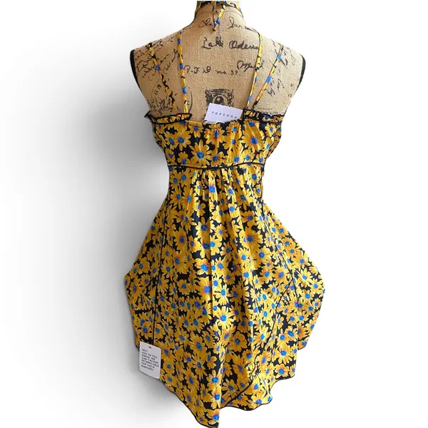 Topshop (Nordstroms) Yellow and Blue Daisy Sundress NWT! - Image 2
