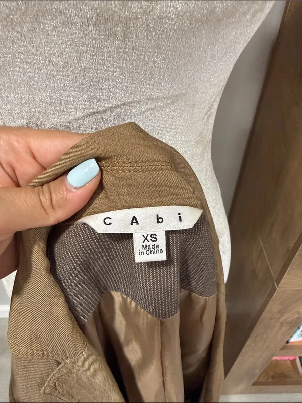 CAbi Tan Tailored Button-Front Trench Coat #840 - Image 7