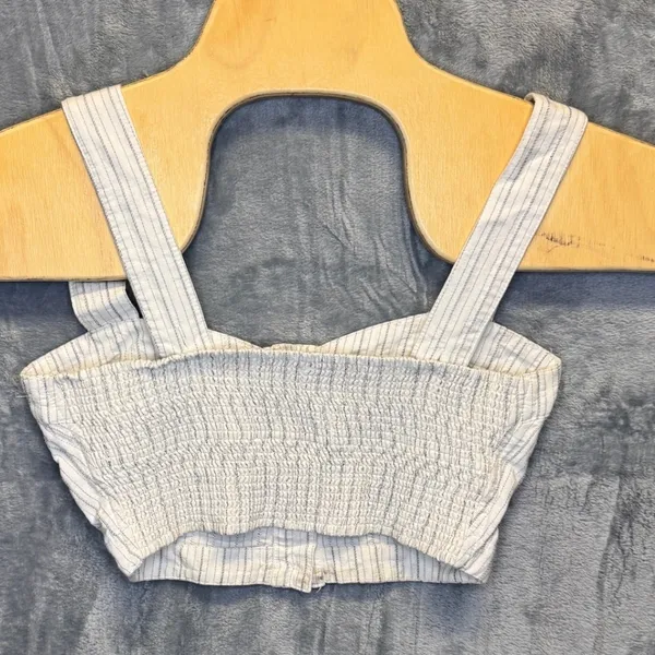 2255 | Free People Perfectly Stripe Bustier Crop Top Ivory Blue Womens XS - Image 2