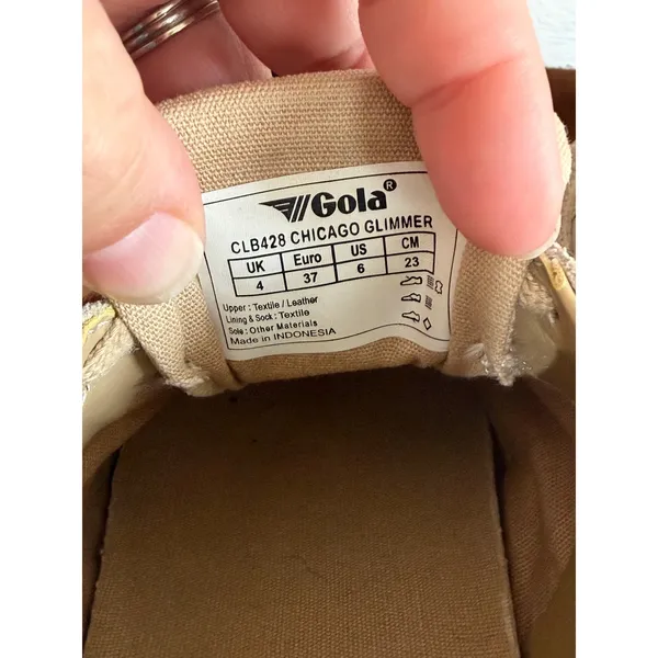 Gola‎ Chicago Glimmer Gold Sun Metallic Suede Sneakers CLB428 Womens 6 - Image 6